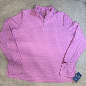 Vively Womens NWT XL Pink Textured Quarter Zip Pullover Active Top Athletic